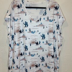 SHEIN Desert Scene V-Neck Top